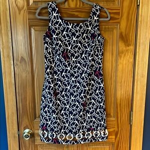 Lilly Pulitzer Navy and White Sheath Anchor Mini Dress